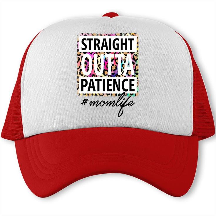 Straight Outta Patience Momlife Pink Leopard Vintage Mothers Day Trucker Cap