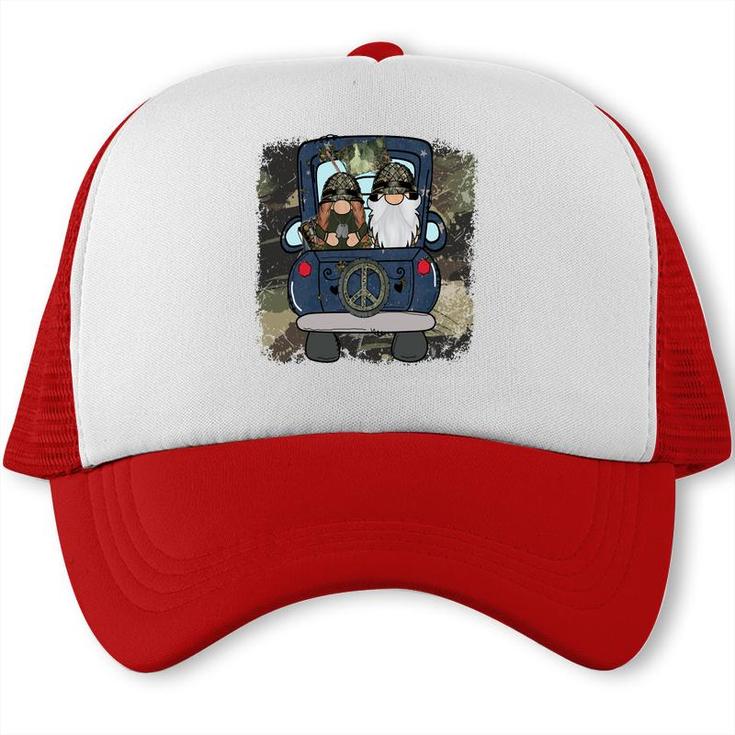 Symbol Peace With Gnome Hero Dad Trucker Cap