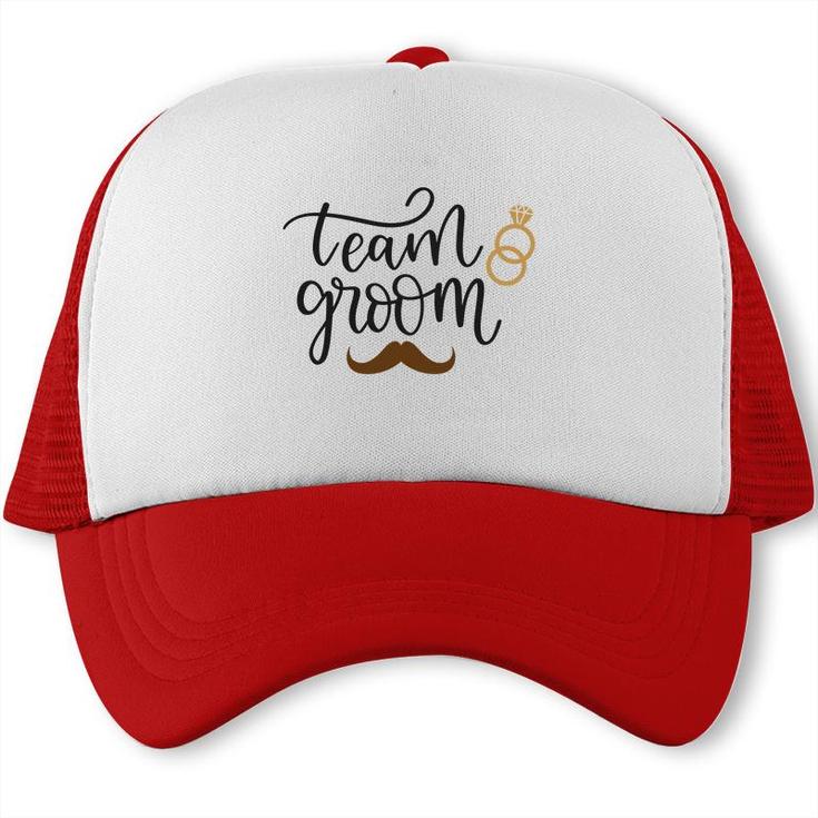 Team Groom Groom Bachelor Party Retro Trucker Cap
