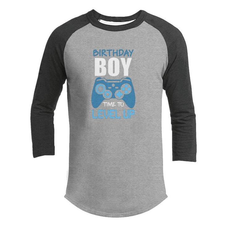 Birthday Boy Matching Video Gamer Time To Level Up Good Youth Raglan Shirt