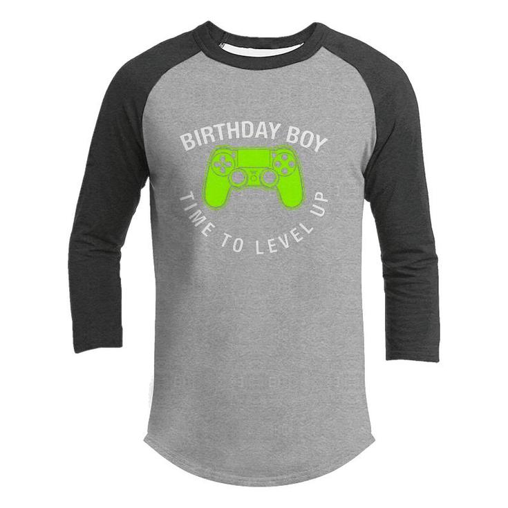 Birthday Boy Time To Level Up Boy Matching Video Gamer Youth Raglan Shirt