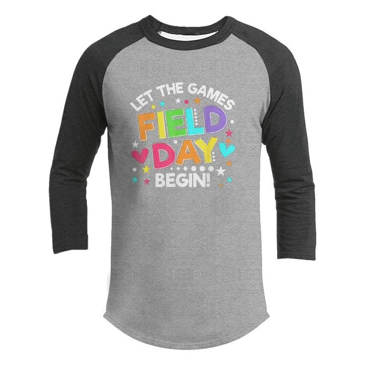 Field Day Let The Games Begin Kids Boys Girls Teachers  Youth Raglan Shirt
