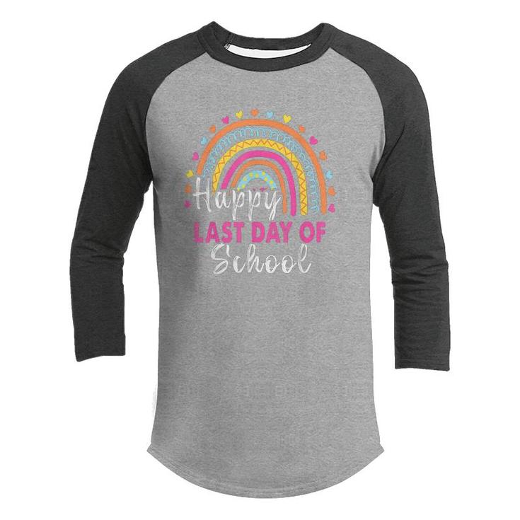 Happy Last Day Of School Students And Teachers End Of School  Youth Raglan Shirt