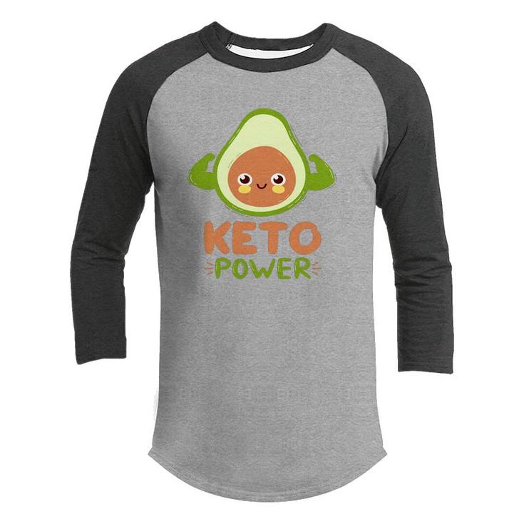 Keto Power Funny Avocado Is Too Weak Youth Raglan Shirt