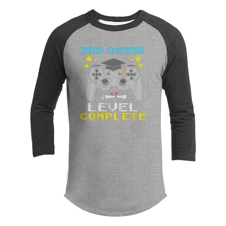 Kids 3Rd Grade Level Complete Game Controller Last Day Of School  Youth Raglan Shirt