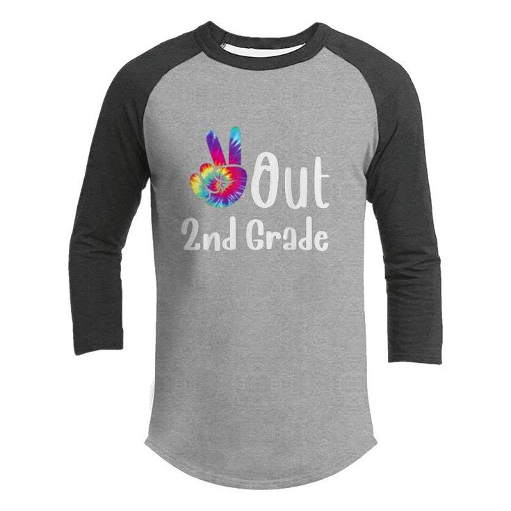 Peace Out 2Nd Grade Tie Dye Kids Graduation Class Of 2022  Youth Raglan Shirt