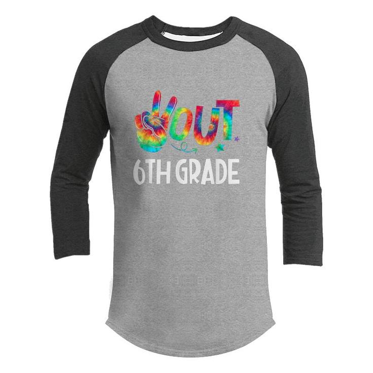 Peace Out 6Th Grade Last Day Of School 6Th Grad Tie Dye Kids  Youth Raglan Shirt