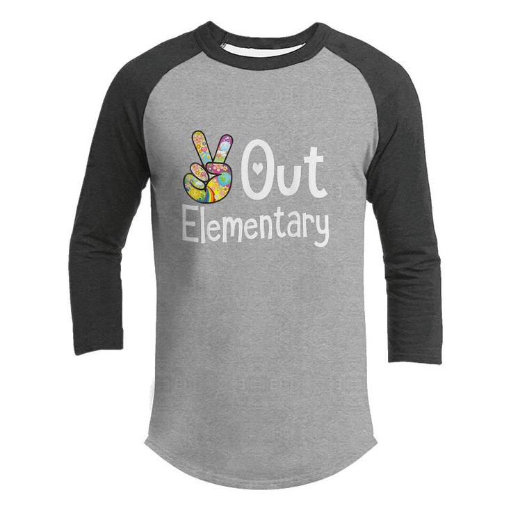 Peace Out Elementary Last Day Of School Elementary Grad   Youth Raglan Shirt