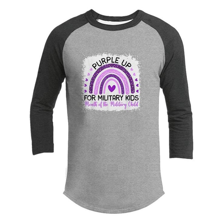 Purple Up For Military Kids Cool Month Of The Military Child  Youth Raglan Shirt