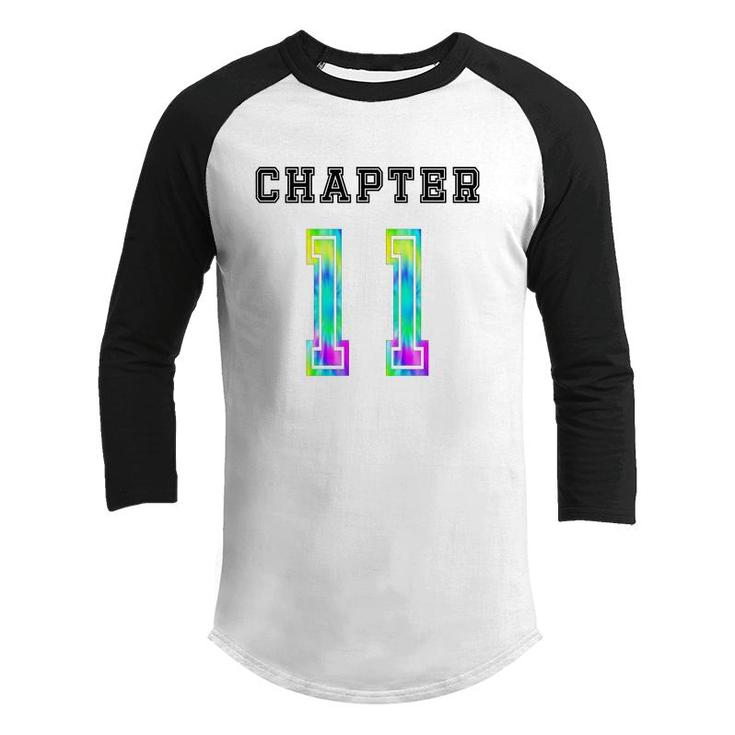 11Th Birthday Chapter 11 Tie Dye Great Gift Youth Raglan Shirt