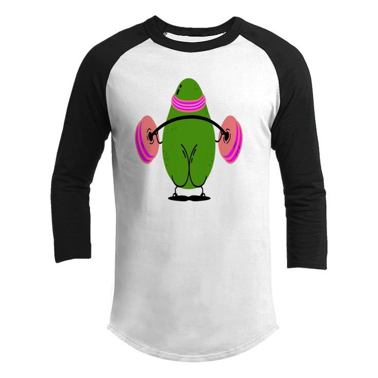 Avocado Wrestling Cute Funny Gyms Man Youth Raglan Shirt
