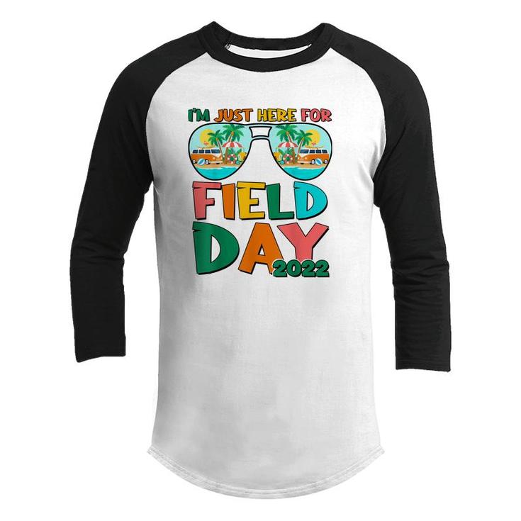 Im Just Here For Field Day Kids Boys Girls Teachers  Youth Raglan Shirt
