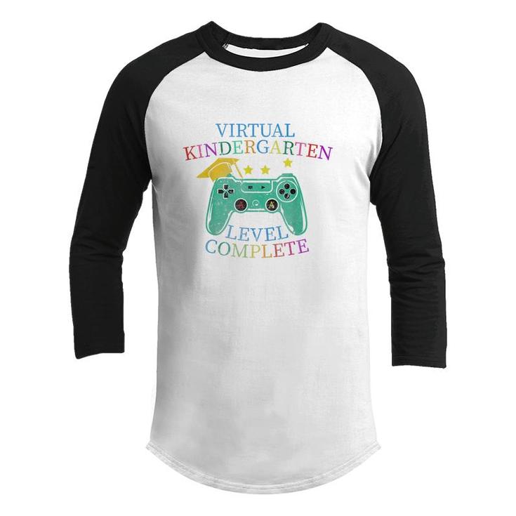 Virtual Kindergarten Graduation Level Complete Video Gamer  Youth Raglan Shirt