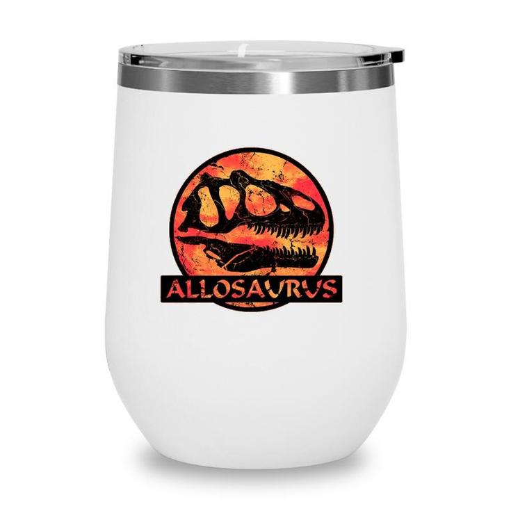 Allosaurus Fossil Skull Dinosaur Wine Tumbler