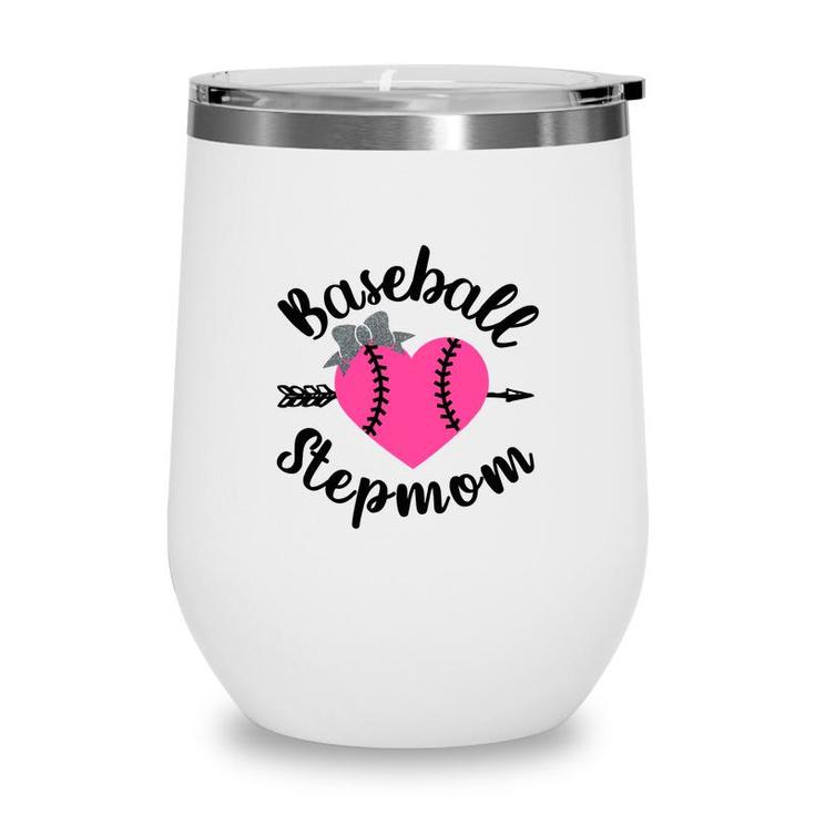 Baseball Stepmom Heart Happy Mothers Day 2022 Wine Tumbler