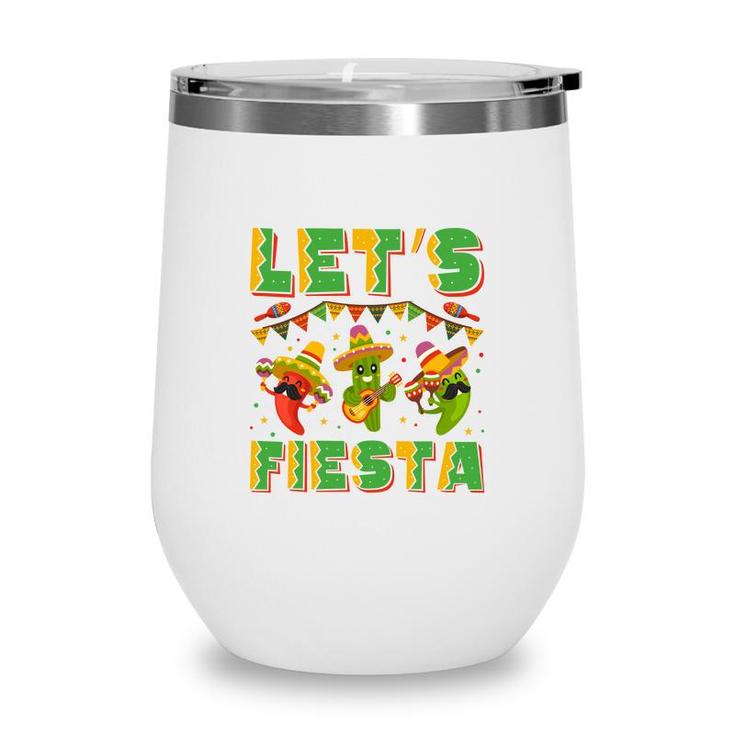 Cinco De Mayo Lets Fiesta Colorful Decoration Wine Tumbler