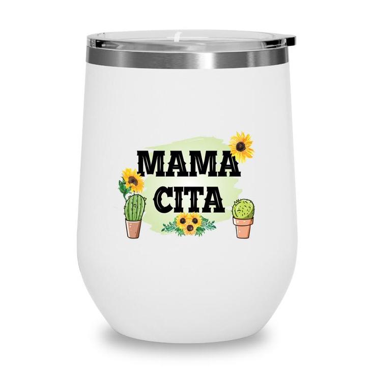 Cinco De Mayo Mama Cita Sunflower Yellow Wine Tumbler