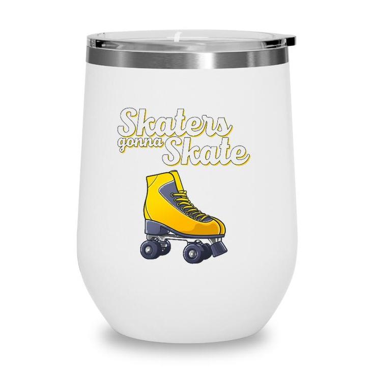 Cool Roller Skating For Men Women Roller Derby Disco Skater Wine Tumbler