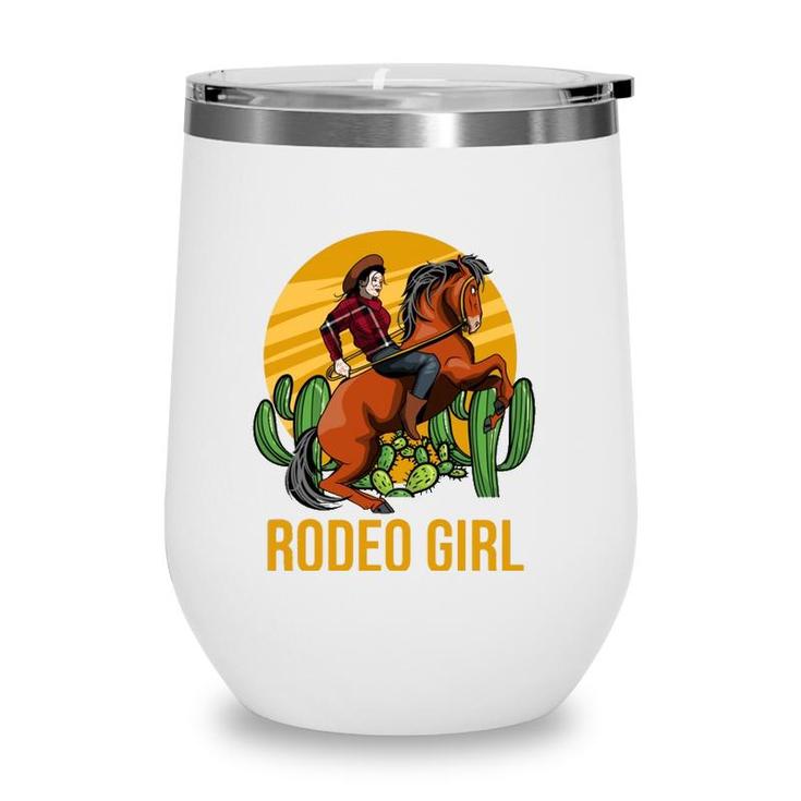 Cowgirl Horse Riding Horsewoman Western Rodeo Girl  Wine Tumbler
