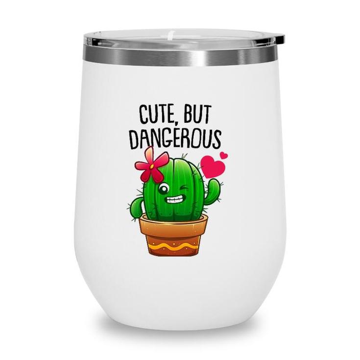 Cute Cactus Gift For Women Girls Plant Lovers Funny Cacti Wine Tumbler