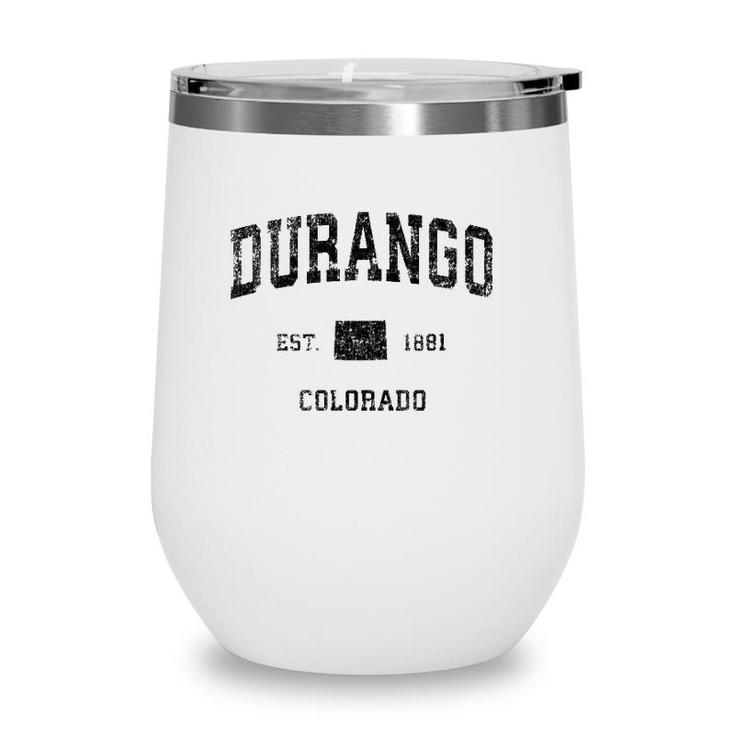 Durango Colorado Co Vintage Sports Design Black Print Wine Tumbler
