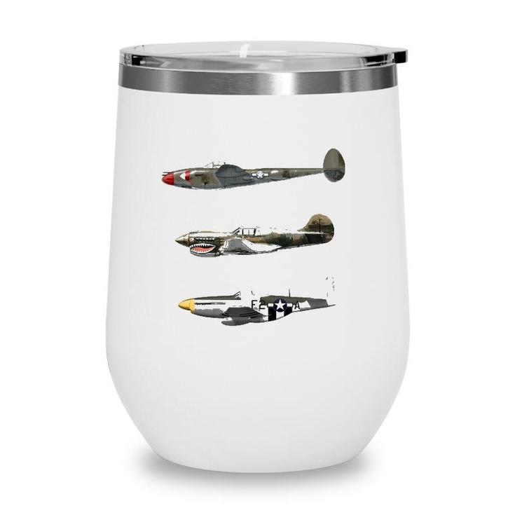 Fighter Airplanes Warbirds Fighter Planes Wine Tumbler