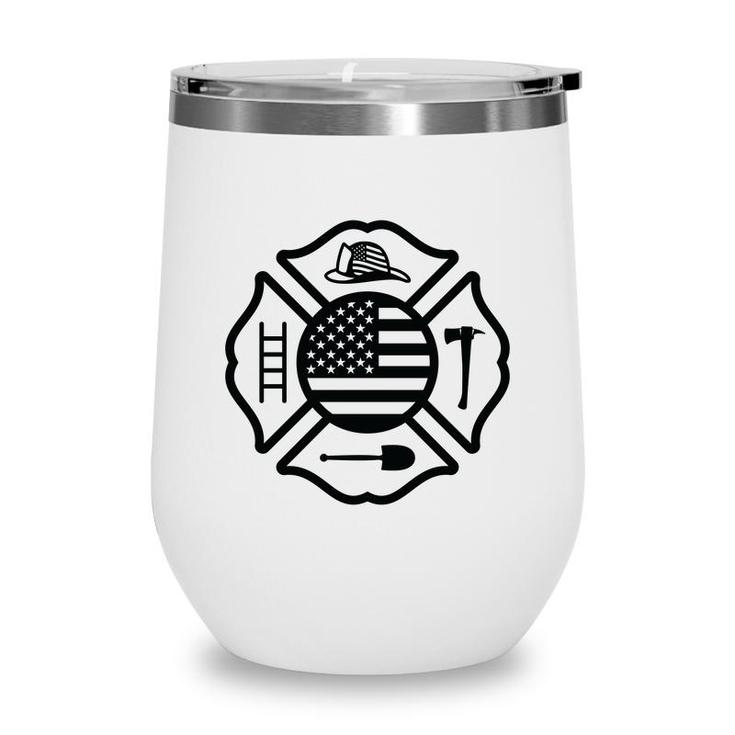 Firefighter Usa Flag Meaningful Gift For Firefighter Wine Tumbler