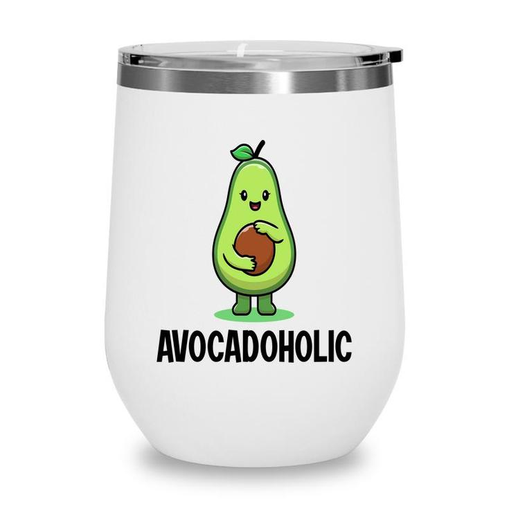 Funny Avocado Avocadoholic Hug A Small Ball  Wine Tumbler