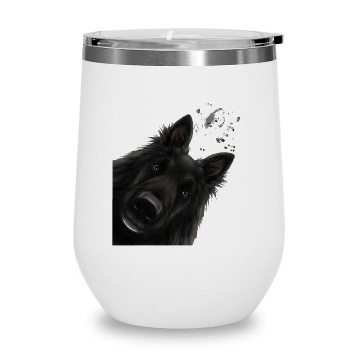 Funny Curious Belgian Shepherd Dog Groenendael Wine Tumbler