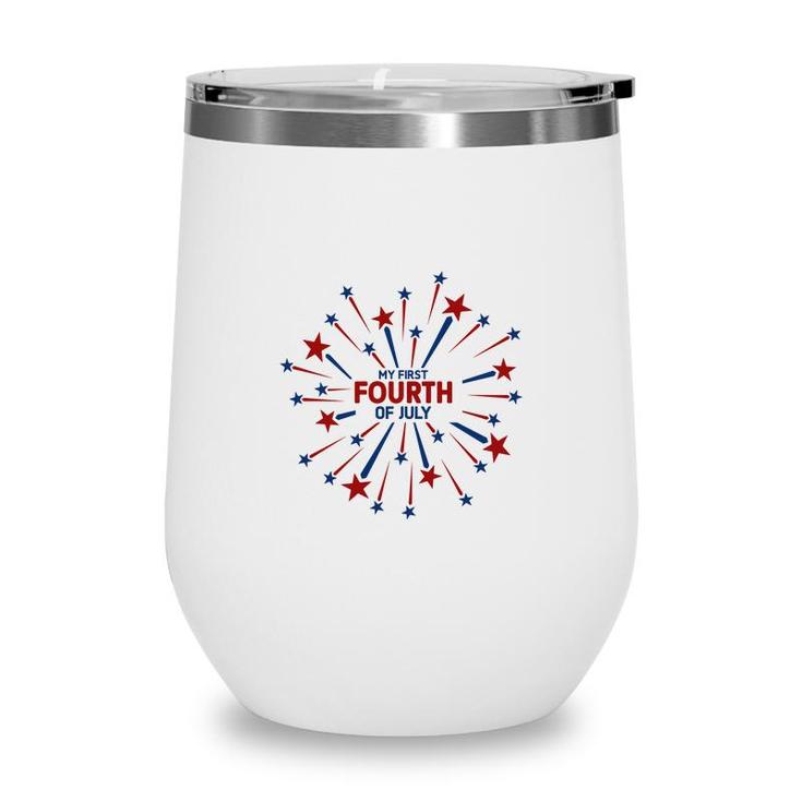 July Fourth July Independence Day Stars Circle 2022 Wine Tumbler