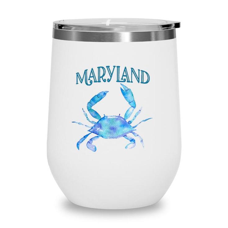 Maryland Beautiful Chesapeake Bay Blue Crab - Maryland  Wine Tumbler