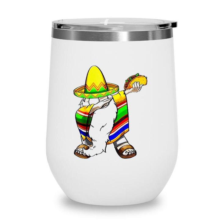 Mexican Dabbing Gnome Cinco De Mayo Poncho Sombrero Taco Wine Tumbler