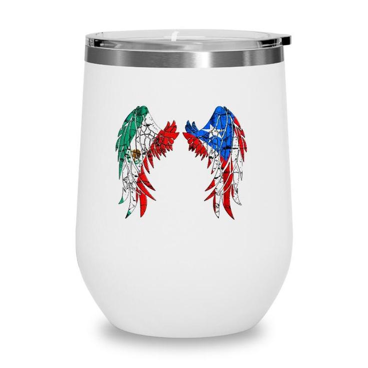 Mexican Puerto Rico Flag Mexico Mexican And Puerto Rican Wine Tumbler