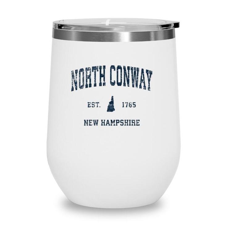 North Conway New Hampshire Nh Vintage Sports Design Navy Pri Wine Tumbler