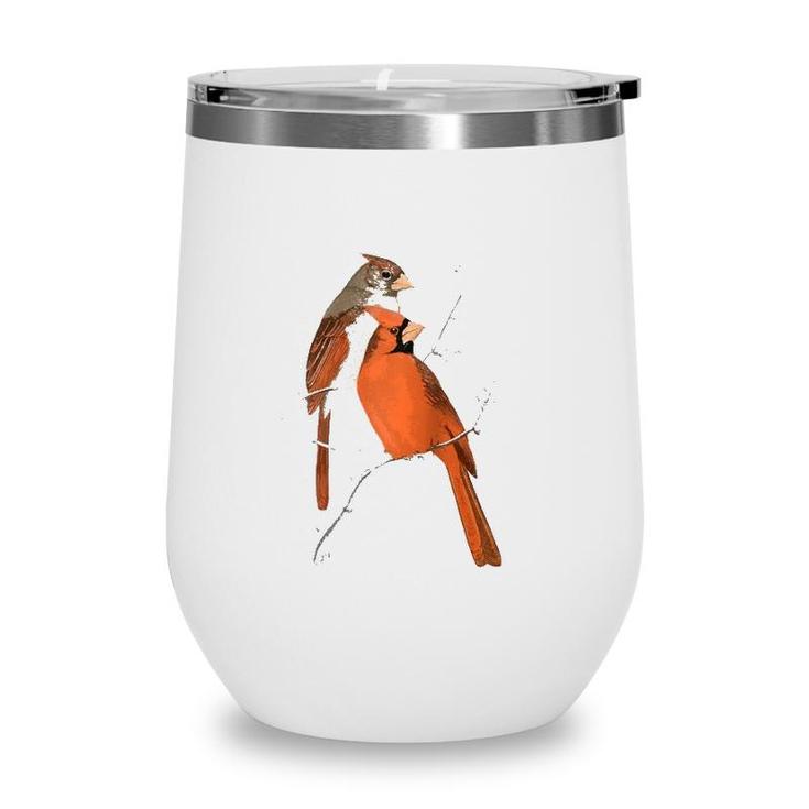 Red Cardinal Bird Male Female Raglan Baseball Tee Wine Tumbler