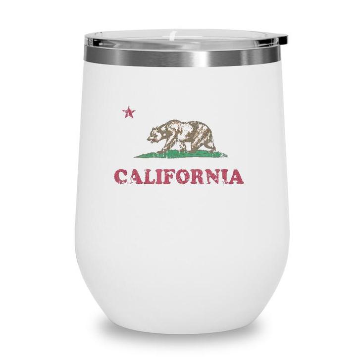 Retro California Republic Flag Gift Wine Tumbler