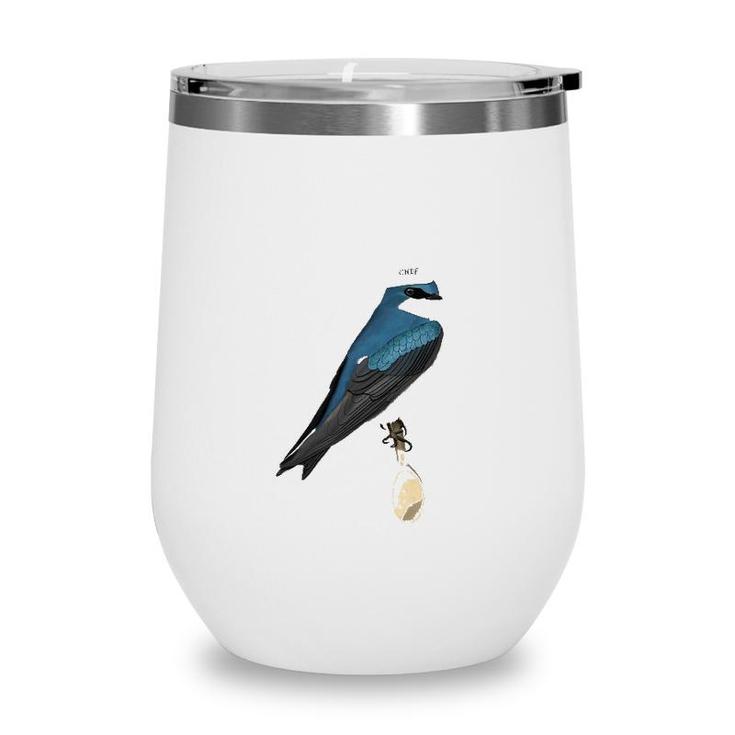 Tree Swallow Kitchen Chef Hat Cooking Funny Bird Wine Tumbler