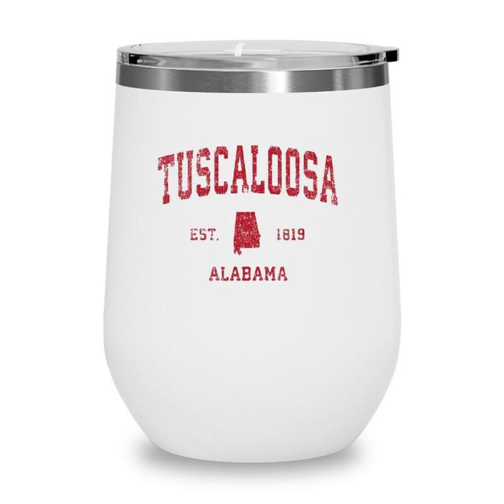 Tuscaloosa Alabama Al Vintage Sports Design Red Print Wine Tumbler