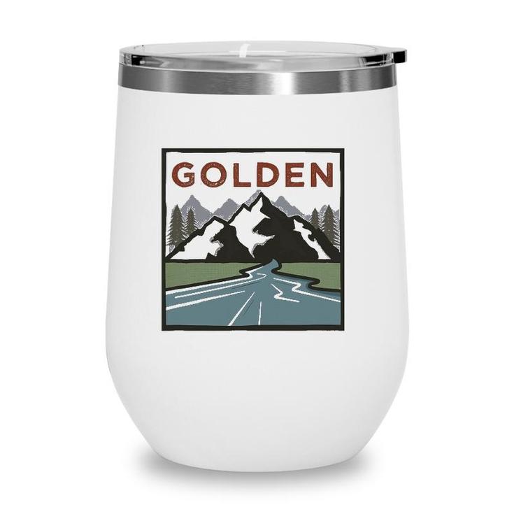 Vintage Golden Colorado Illustration Retro Golden Wine Tumbler