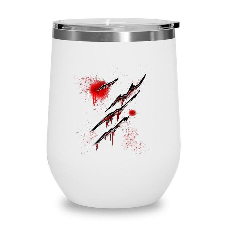 Zombie Ripped  Blood Red Zombie  Zombie Wounds Wine Tumbler