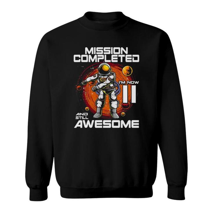 11Th Birthday Astronaut 11 Years Old Outer Space Birthday Sweatshirt