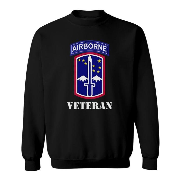 172Nd Infantry Patch - Airborne Tab White Veteran Chest Sweatshirt