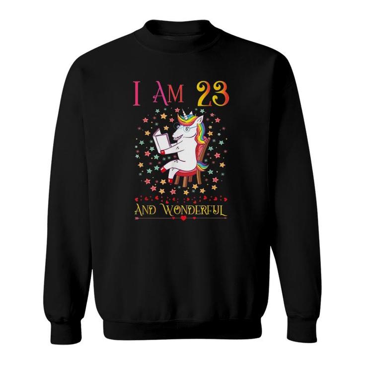 23 Years Old Gift 23Rd Birthday Girl Unicorn Teen Girls Gift Sweatshirt