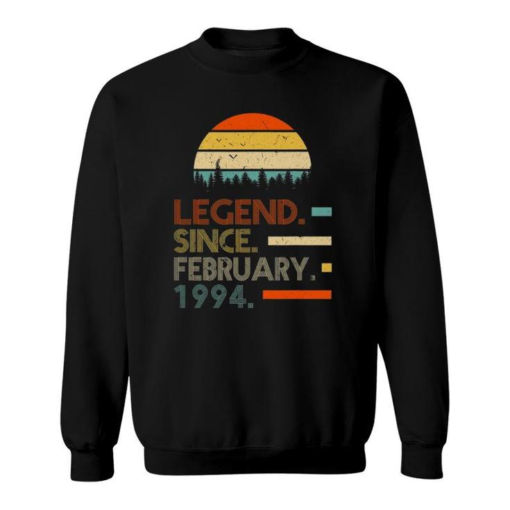 27 Years Old Retro Birthday Gift Legend Since February 1994 Ver2 Sweatshirt