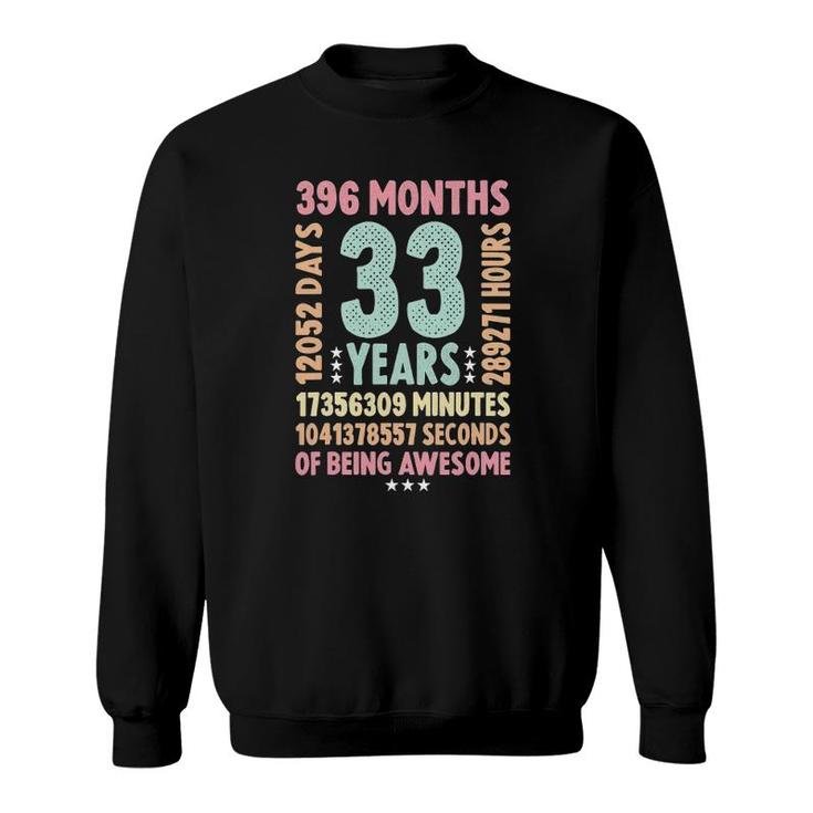 33Rd Birthday 33 Years Old Vintage Retro - 33 Years Old Sweatshirt