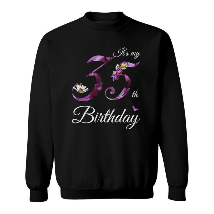35 Years Old  Floral 1986 Its My 35Th Birthday Gift  Sweatshirt