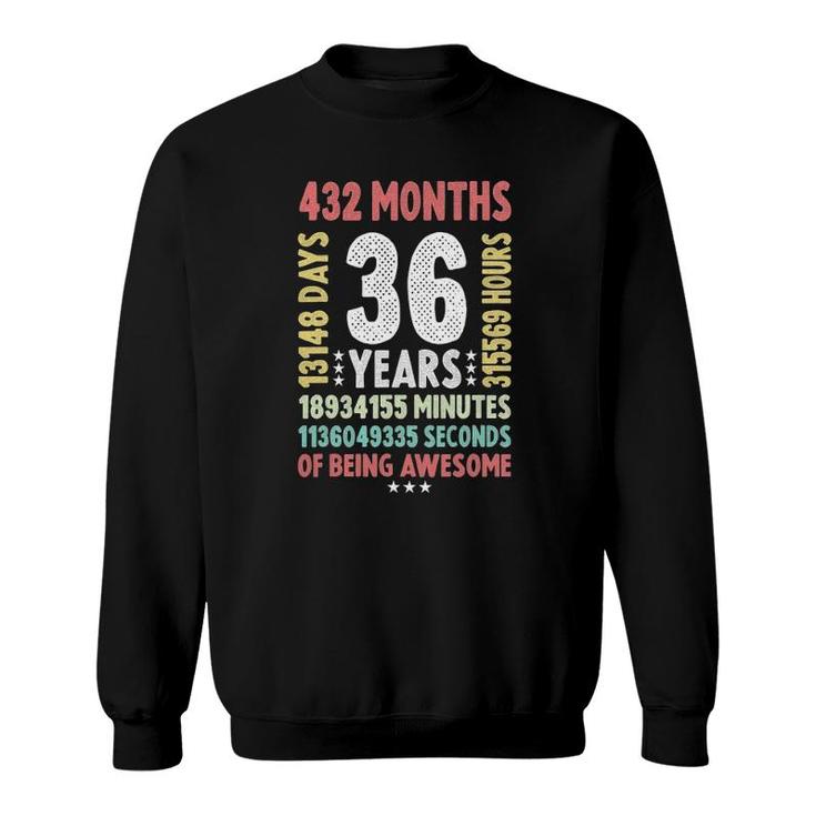 36Th Birthday 36 Years Old Vintage Retro 36 Yrs Old Sweatshirt