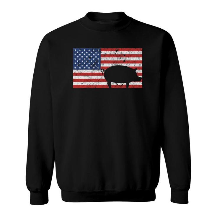 4Th Of July Usa Patriotic Pig Farm Farming Farmer Sweatshirt