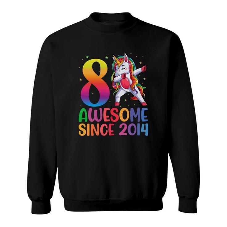 8 Awesome Since 2014 Dabbing Unicorn Birthday Party Sweatshirt