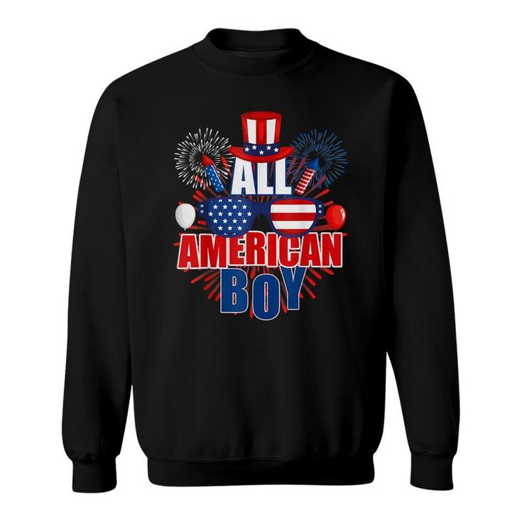 All American Boy 4Th Of July Kids Toddler Boys Family Ns  Sweatshirt